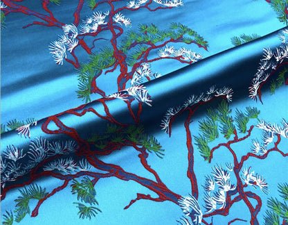 Pine Tree Silk Brocade Fabric: 59" Wide Upholstery & Sewing