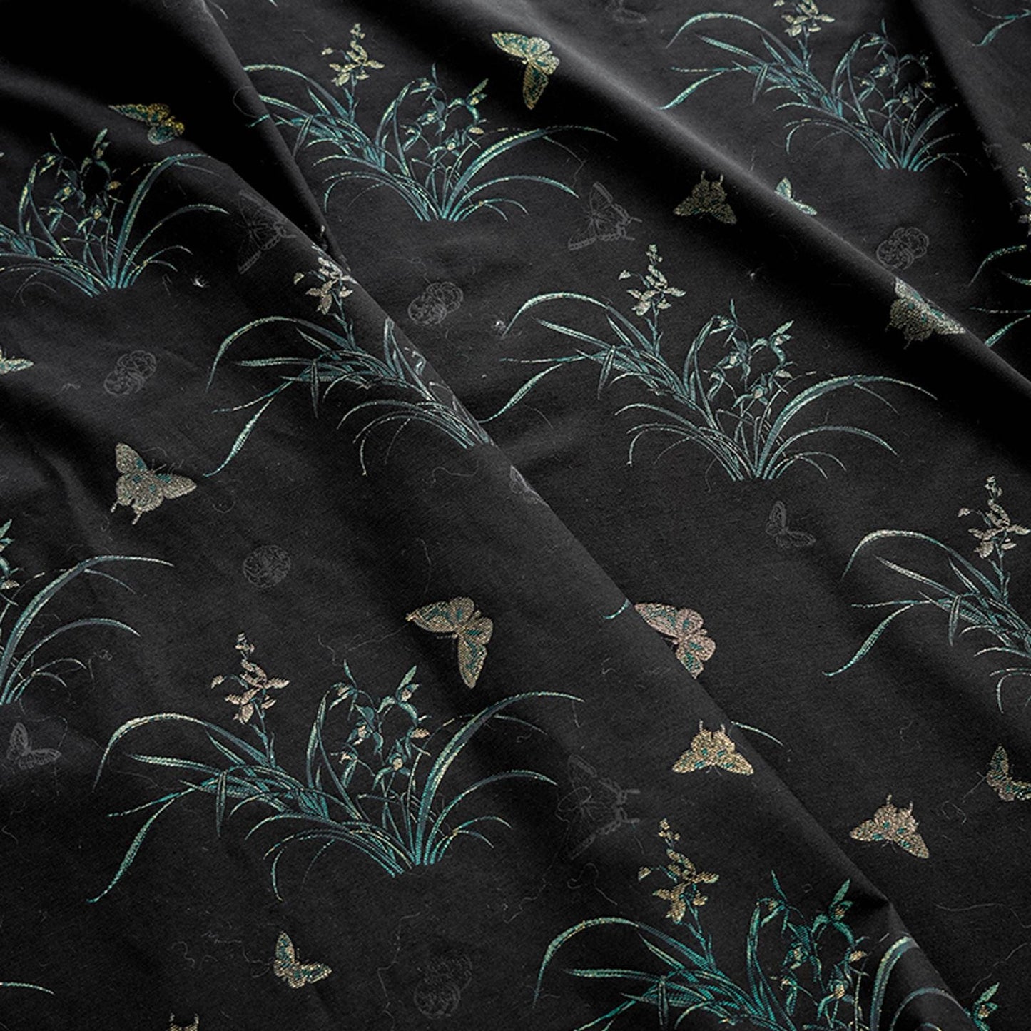 Butterfly Brocade Fabric: Japanese Silky Upholstery, Costume, Decor