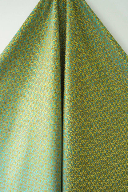 Teal Green Silk Brocade Fabric: Traditional Upholstery & Sewing, 59" Wide