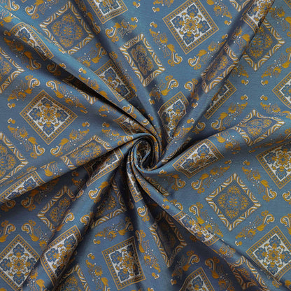 Nishijin Ori Brocade Fabric: Japanese Pavilion Pattern, 63"W Rayon Blend