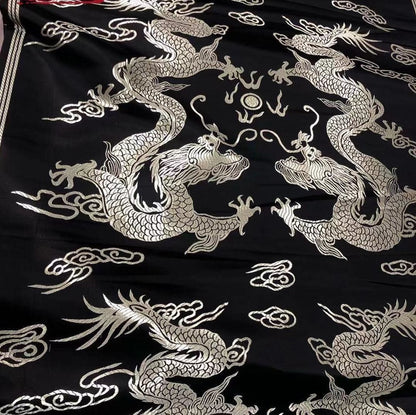 Dragon Embroidery Brocade Fabric: Chinese Cheongsam Wedding Damask (29.5"W)