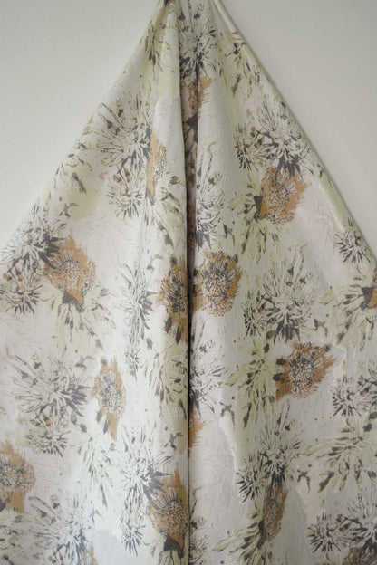 Floral Jacquard Fabric: Autumn Leaves Oil Painting Style, 61" Wide