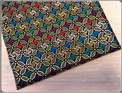 Windmill Flower Brocade Fabric: Chinese Silk Blend, 29.5" Wide