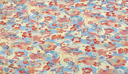 Pink Floral Brocade Fabric: Reversible Rayon Damask, 59" Wide