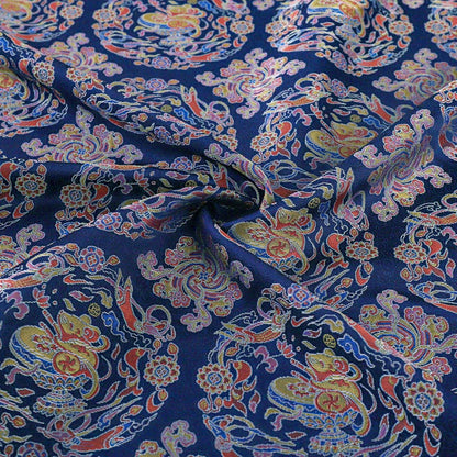 59"W Chinese Zodiac Silk Brocade Fabric: Rose Red Emperor Robe Material