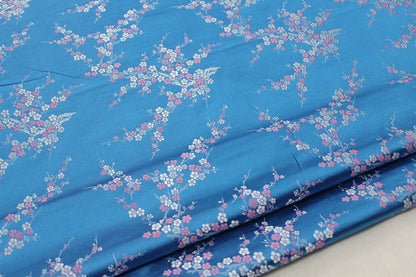 Plum Blossom Silk Brocade Fabric: Multicolored Cheongsam Qipao Material