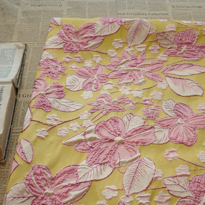 Gold Thread Floral Jacquard Fabric: 3D Upholstery, Costume, Decor - 54" Wide