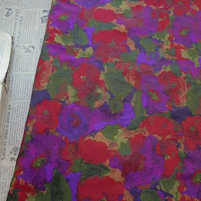Floral Jacquard Fabric: Oil Painting Style, 59" Wide - By The Meter