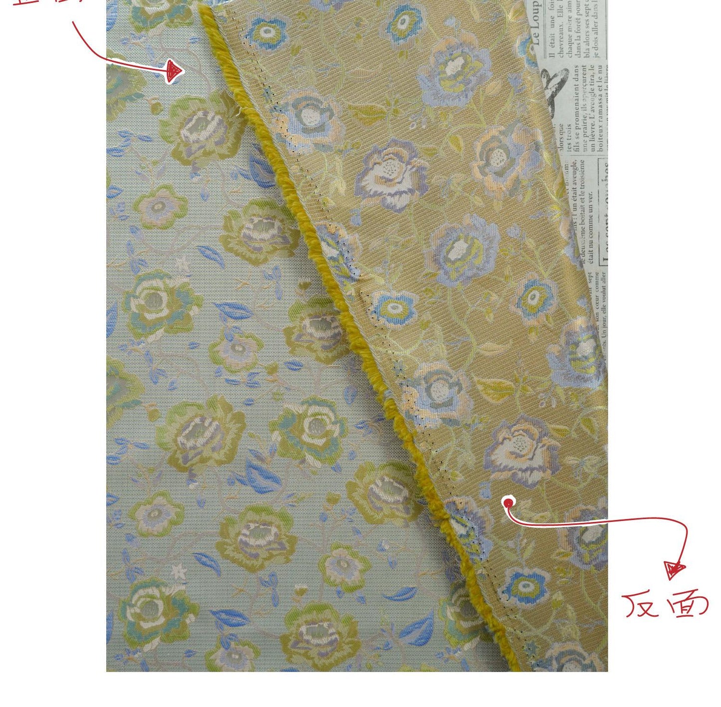 Tissu jacquard à motif floral au mètre, textile teint en fil à motif de fleurs de vigne, matériau pour la couture et l'ameublement, 165 cm de large