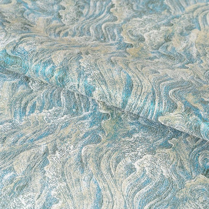 Ocean Waves Silk Rayon Brocade Fabric: 59" Wide Sewing Material
