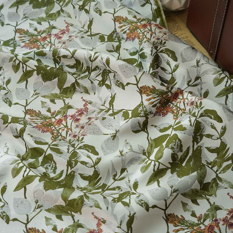 Reversible Jacquard Fabric: Japanese Floral Embossed Weave (59"W)
