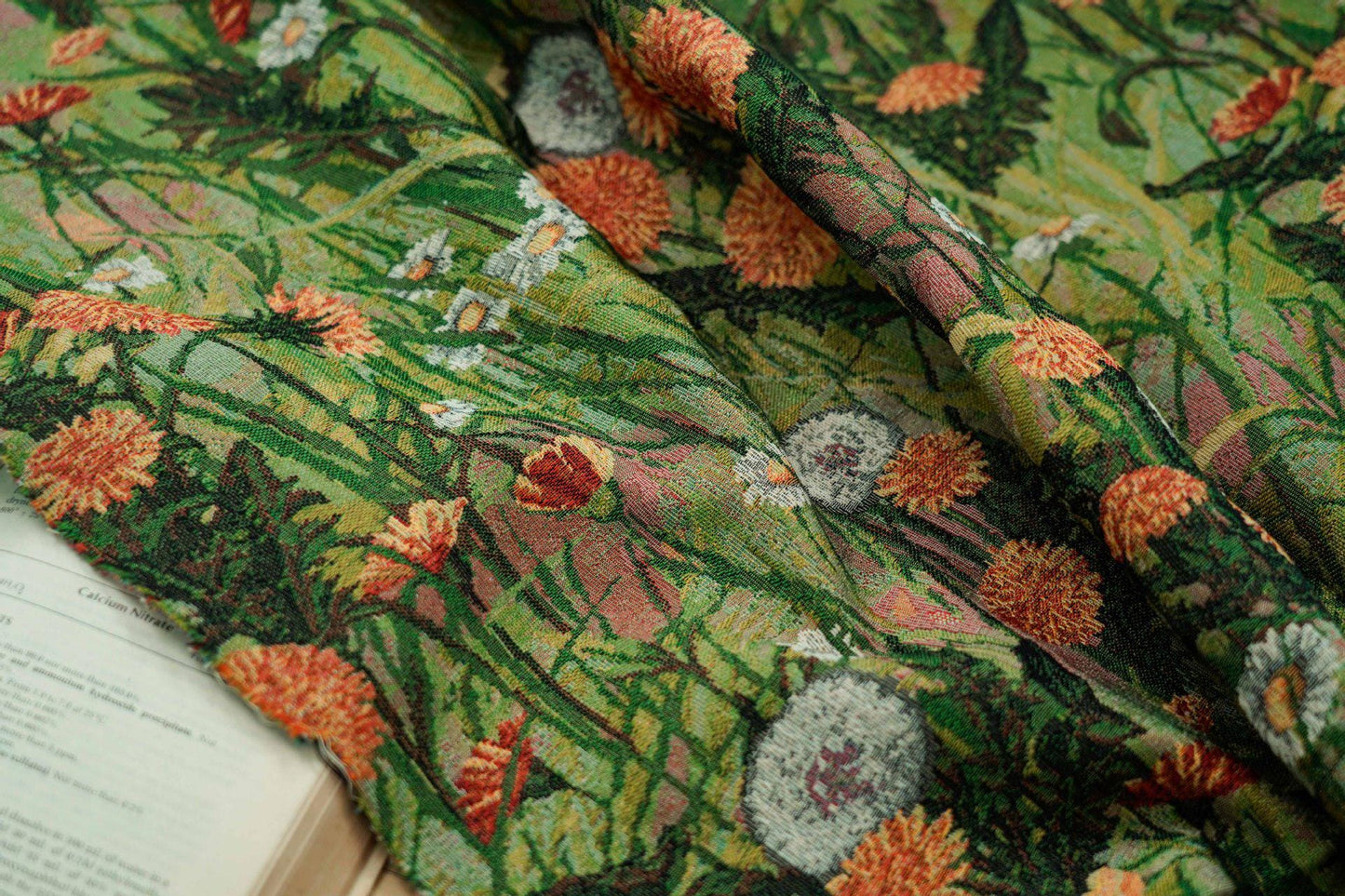 Floral Jacquard Woven Fabric: Oil Painting Style, 55" Wide