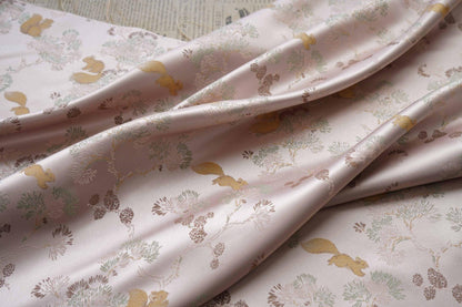 Squirrel Brocade Fabric: 55" Rayon Blend Damask - Tibetan Style