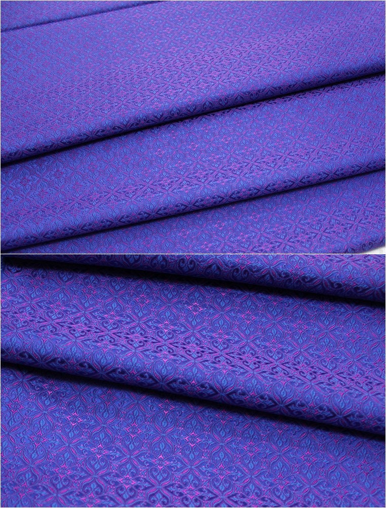 Floral Brocade Fabric: Chinese Style Silk Rayon Blend (29.5" Wide)