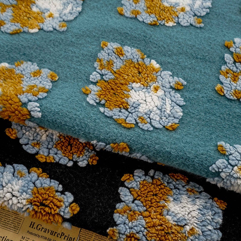 Floral Lamb Velvet Fabric: Soft Plush Upholstery, Costume & Bag Fabric (63" W)