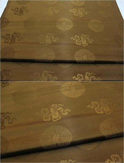 Jacquard Silk Brocade Fabric: Chinese Mongolian Style (29.5" Wide)