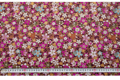 Japanese Cherry Blossom Brocade Fabric: Silk Rayon Jacquard (29.5"W)