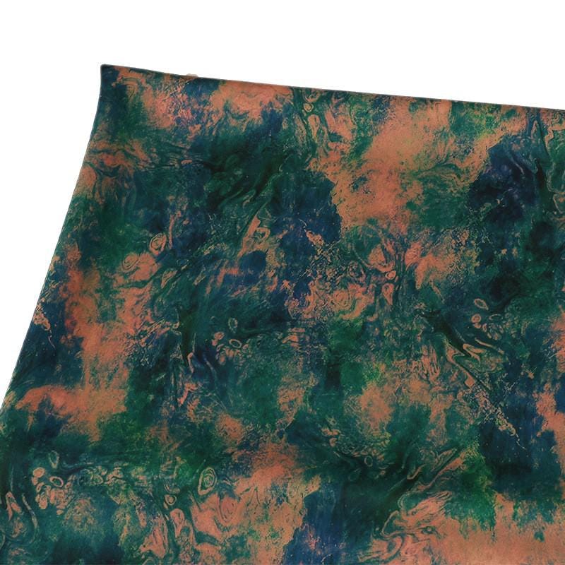 Tissu satiné rose turquoise ombré | Teinture nuage pour ameublement et costumes (150 cm de large)