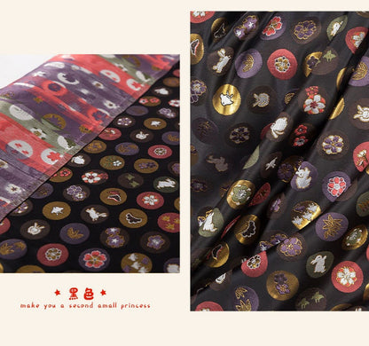 Japanese Nishijin Easter Bunny Brocade Fabric: Silk Rayon Jacquard