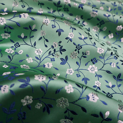 Floral Silk Brocade Fabric: Delicate Tangled Flowers, 45"W