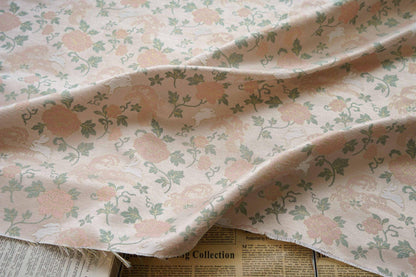 Rabbit Jacquard Velvet Fabric with Gold Thread - 59" Wide