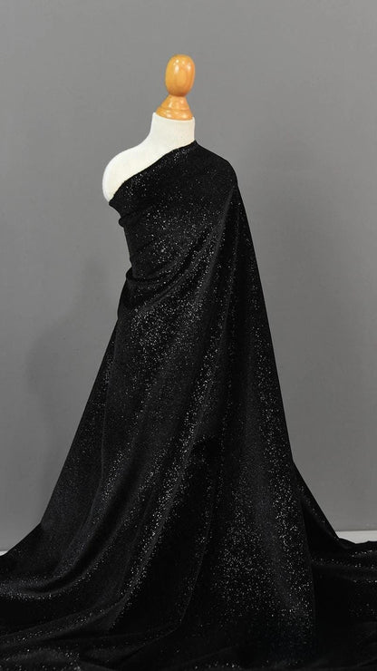 Glitter Korean Velvet Fabric: Gypsophila Four-Way Stretch Drape