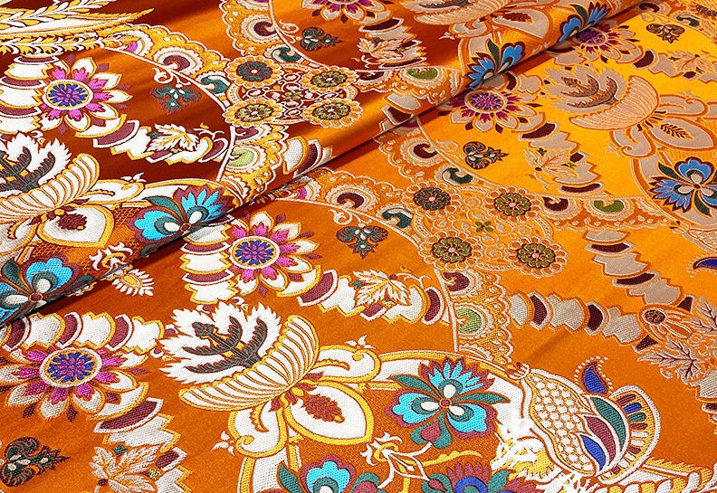 Brocade Fabric: Chinese Mongolian Style, Upholstery Sewing Material