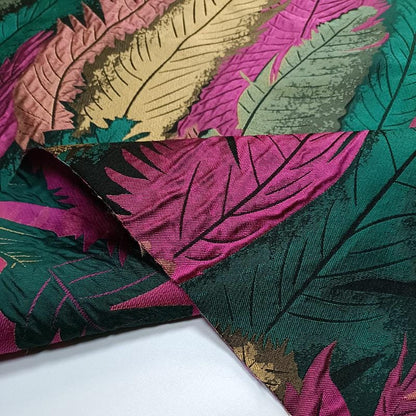 Tissu jacquard à plumes : matelassage texturé 3D, pour la couture d’ameublement, largeur 140 cm