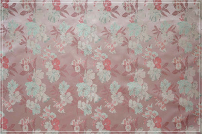 Light Pink Hibiscus Brocade Satin Fabric: 66" Wide Chinese Style