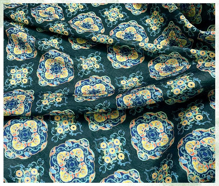 Dunhuang Buddha Tencel Fabric: Asian Style Upholstery, Scarf & Curtain