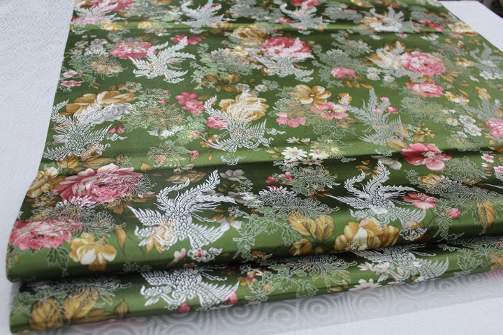 Tissu brocart jacquard à motifs floraux : Tissu pour vêtements traditionnels chinois