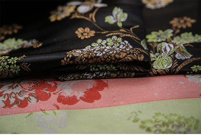 Peony Brocade Jacquard Fabric: Retro Style Rayon Dress Material