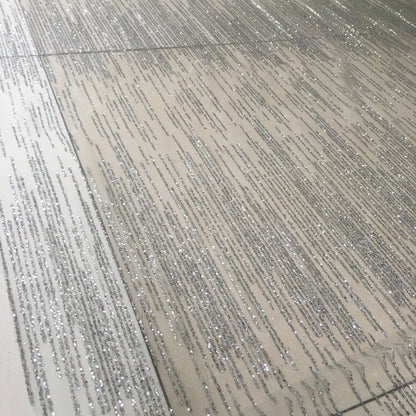 Tissu en dentelle géométrique argentée à paillettes : tulle pour robe de mariée de 140 cm de large