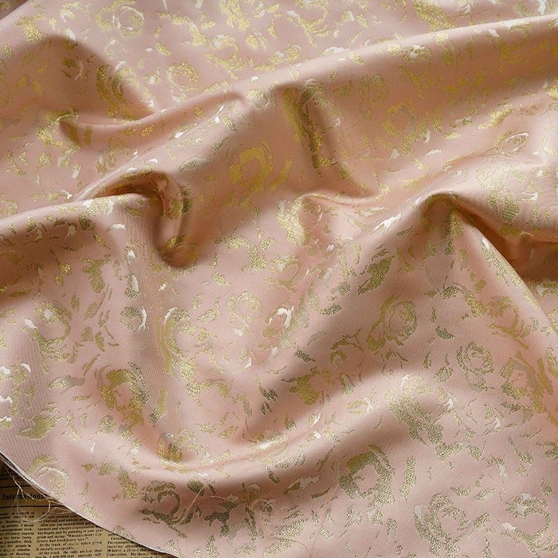 Gold Thread Jacquard Fabric: 3D Texture Upholstery, Costume, Decor (By The Meter)