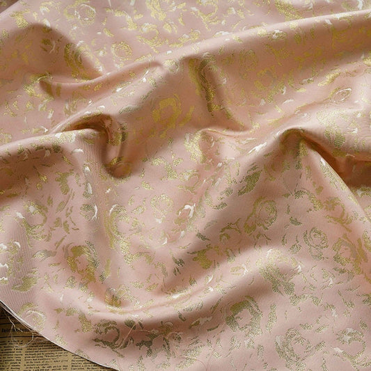 Tissu jacquard à fil d'or : texture 3D pour ameublement, costumes et décoration (vendu au mètre)
