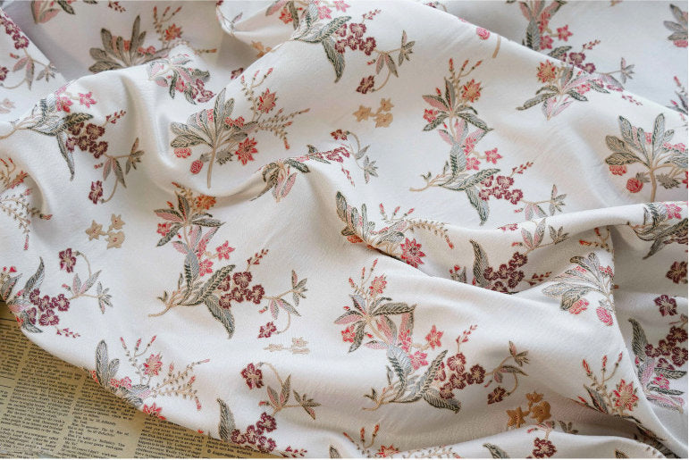 Jacquard Flower Upholstery Fabric: Gold Embossed 3D Classical Design