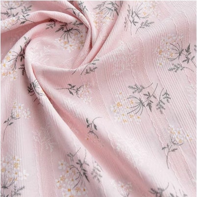 Japanese Style Floral Embroidery Fabric: 100% Cotton Sewing Material