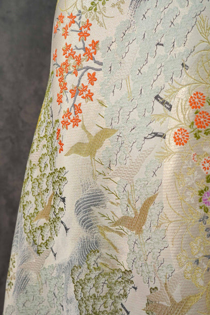 Jacquard Upholstery Fabric: Chinese Painting Pattern, Gold Thread (59" Wide, By The Meter)