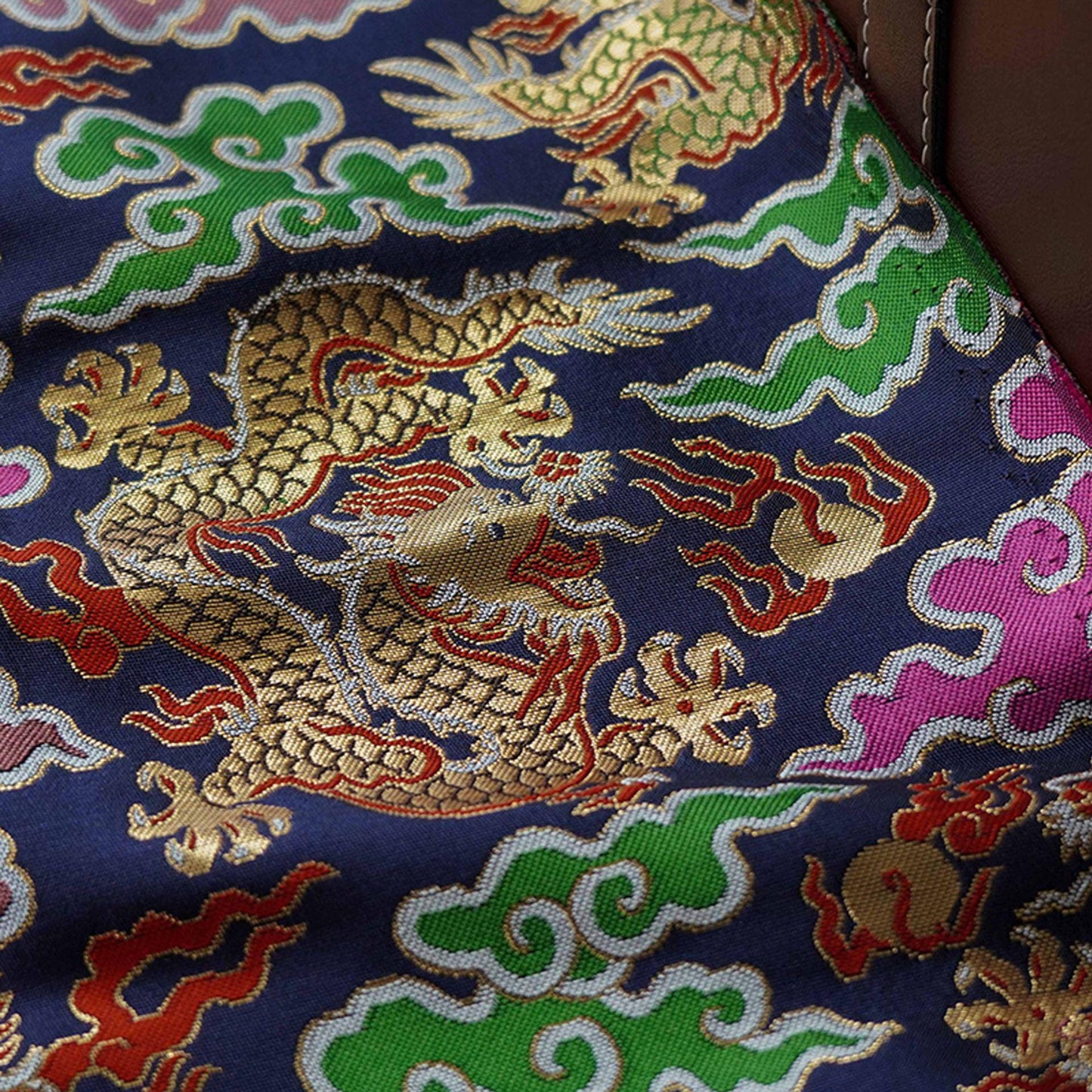 Chinese Dragon Brocade Fabric - Auspicious Cloud Woven Textile, 60" Wide