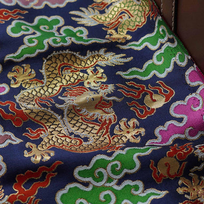Chinese Dragon Brocade Fabric - Auspicious Cloud Woven Textile, 60" Wide