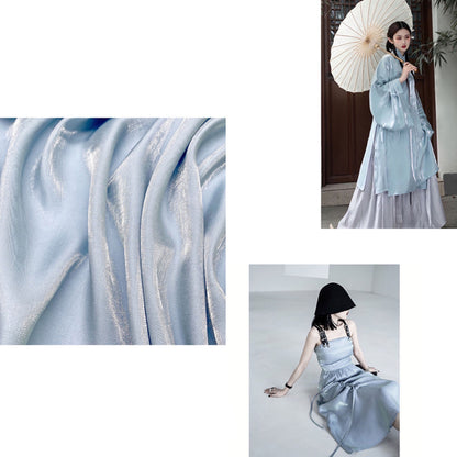 Gradient Mercerized Cotton Fabric: Shiny Satin Silky Material, 59" Wide, By The Meter