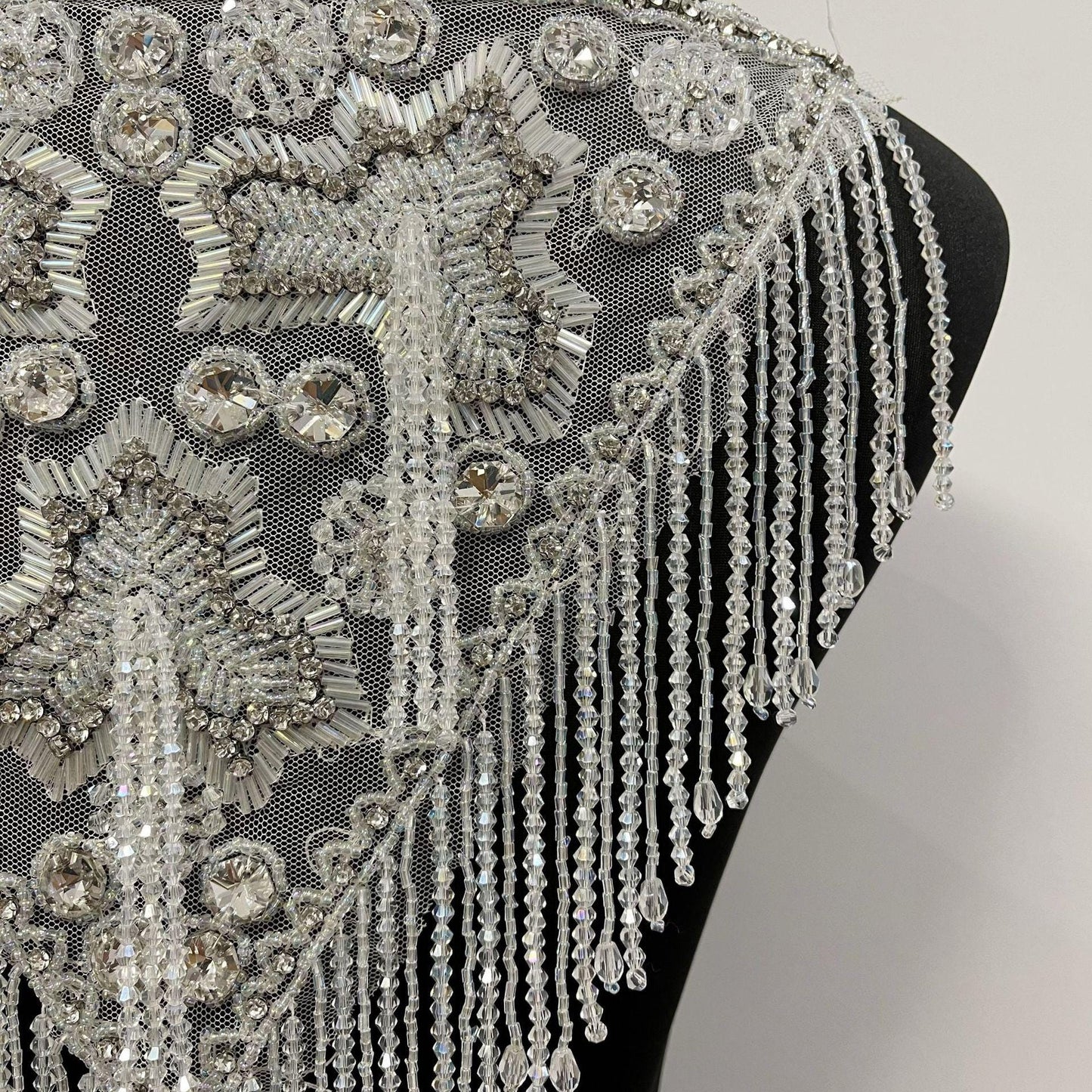 Embroidered Sequin Lace Trim: Light Ivory Bridal Wedding Veil, DIY Accessories