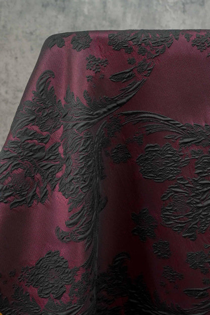 Embossed Vine & Floral Fabric: Upholstery, Costume, Decor - 55"W