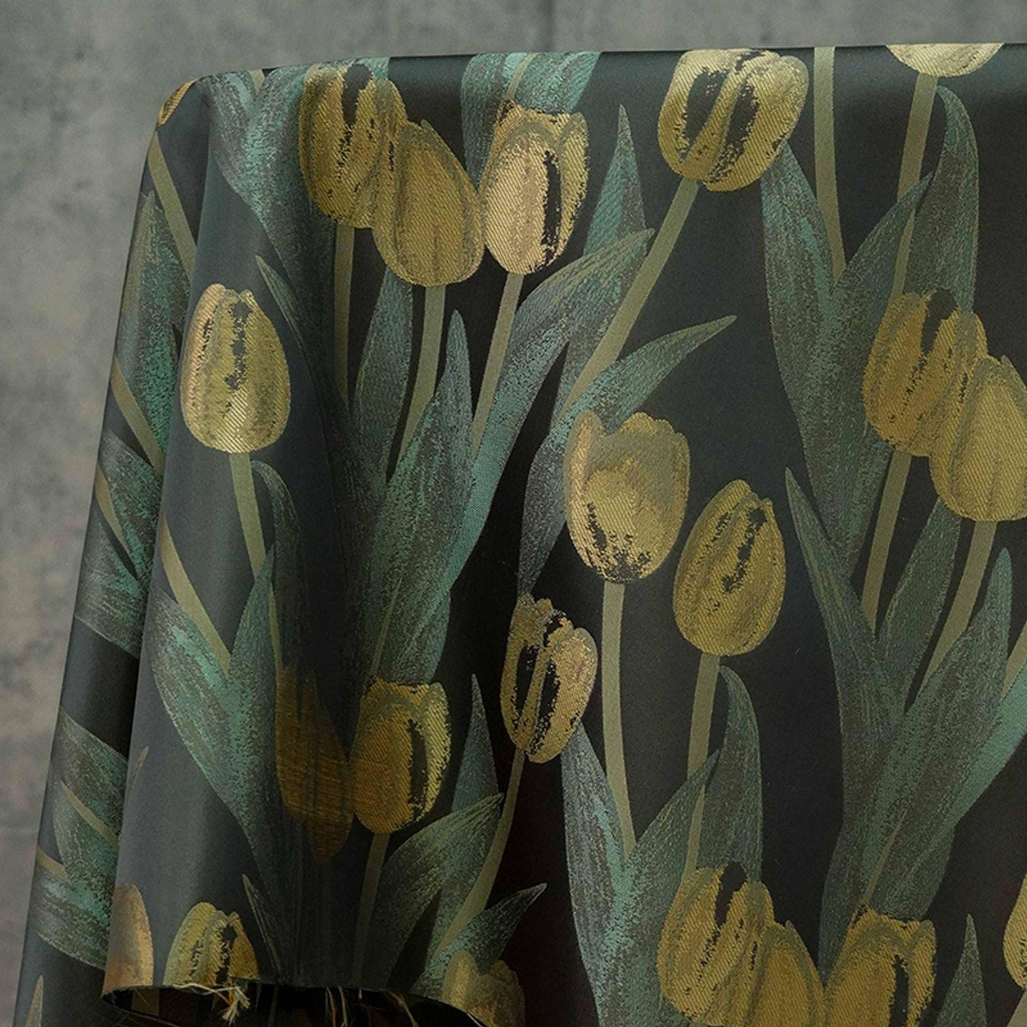 Jacquard Tulip Fabric: Retro Style Yarn-Dyed Upholstery (65"W)