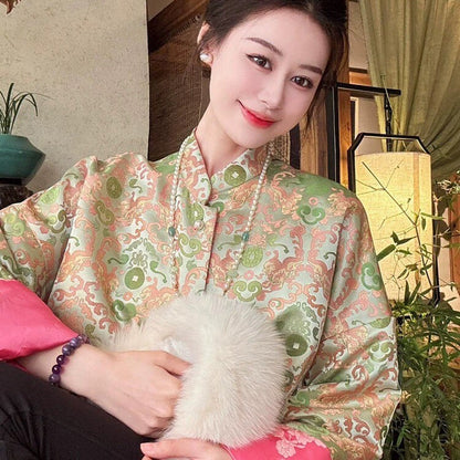 59"W Silk Brocade Fabric: Emperor Robe Cheongsam Material