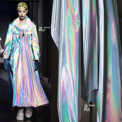 Metallic Iridescent Fabric: 55" Wide Stretch Knit, Sold by the Yard