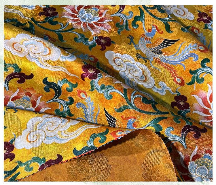 Tissu jacquard floral Phoenix ��� Rayonne Si" Large