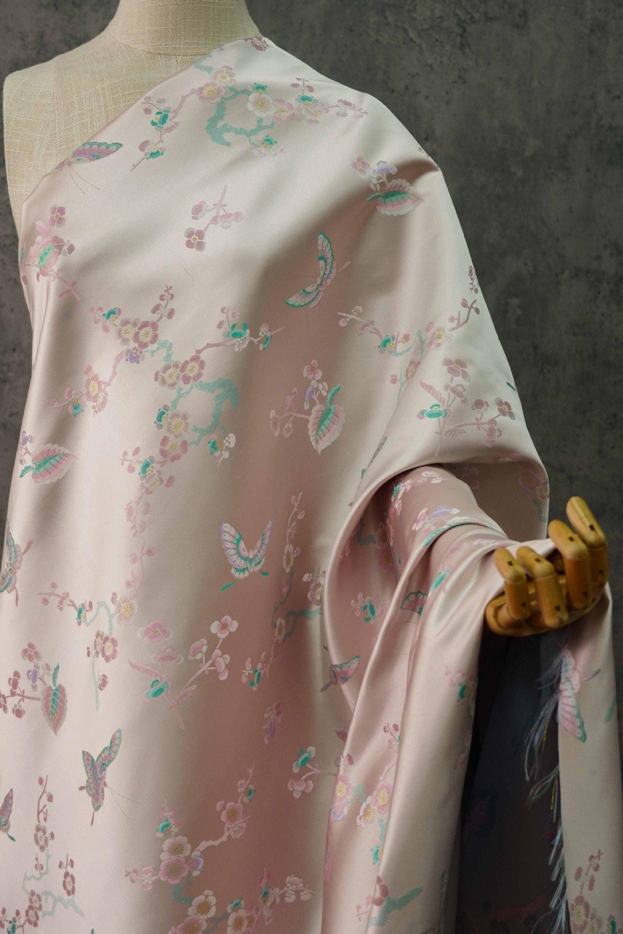 Butterfly Jacquard Brocade Fabric: Japanese Style Damask (By The Meter)