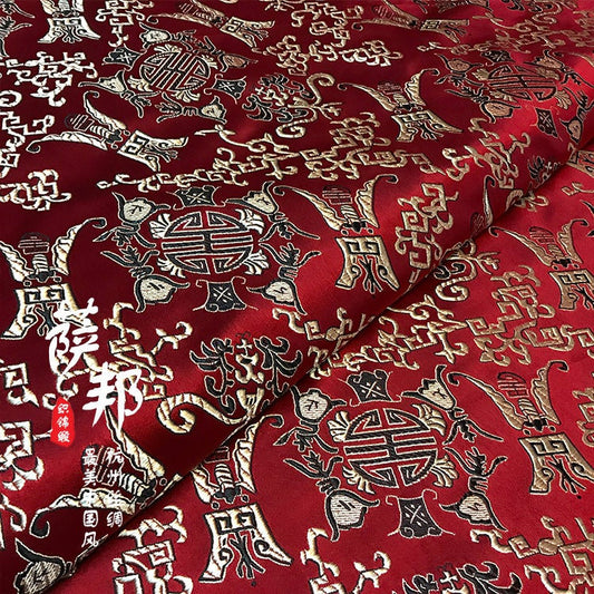 Tissu brocart jacquard à motifs floraux : tissu pour robes/rideaux de style chinois
