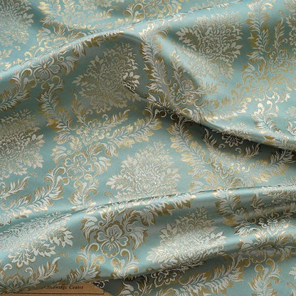 Gold Thread Brocade Jacquard Damask Fabric - Retro Palace Style